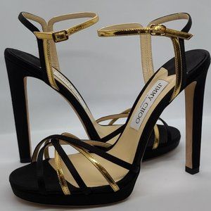 Jimmy Choo New Black and Gold Platform Pump